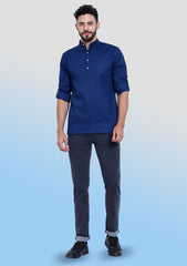 Regal Blue Cotton Kurta