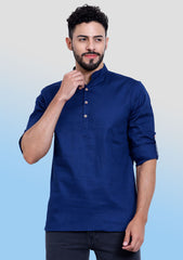 Regal Blue Cotton Kurta