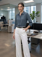TrendiVastra Women Shirt Collar Office Wear in Light Pink shirt, modern design, collar, look 31 view