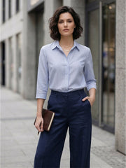 TrendiVastra Women Shirt Collar Office Wear in Gray shirt, modern design, collar, look 11 view