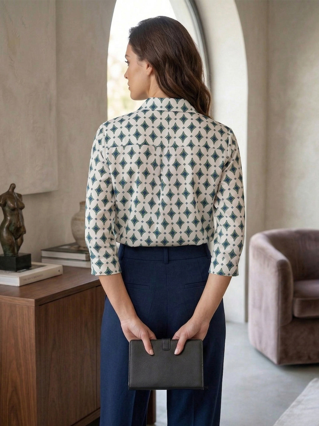 TrendiVastra Women Shirt Collar Office Wear in Light Pink shirt, modern design, collar, look 43 view