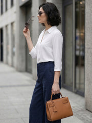 TrendiVastra Women Shirt Collar Office Wear in Black shirt, modern design, collar, look 24 view