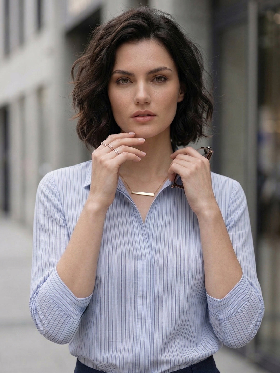 TrendiVastra Women Shirt Collar Office Wear in Gray shirt, modern design, collar, look 10 view