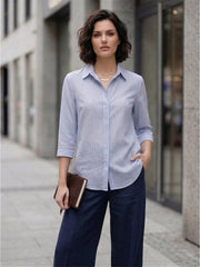 TrendiVastra Women Shirt Collar Office Wear in Gray shirt, modern design, collar, look 9 view