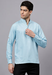 Men's Cotton Blend Slim Fit Short Kurta