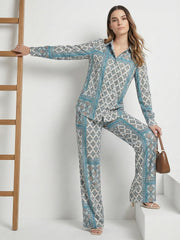 TrendiVastra Women Full Sleeve Co-Ord Set Casual Wear in Sky Blue co-ord set, modern design, full sleeve, style detail view