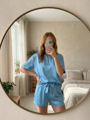 TrendiVastra Women Co-Ord Set Casual Wear in Sky Blue co-ord set, modern design, look 6 view