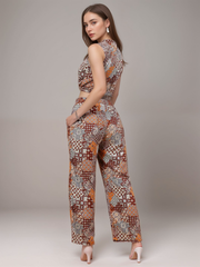 TrendiVastra Women Paisley Print Co-Ord Set Casual Wear in Multicolor co-ord set, paisley print, back view