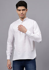 Men's Cotton Blend Slim Fit Short Kurta