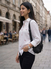 TrendiVastra Women Regular Fit Full Sleeve Shirt Collar Office Wear in White shirt, modern design, full sleeve, collar
