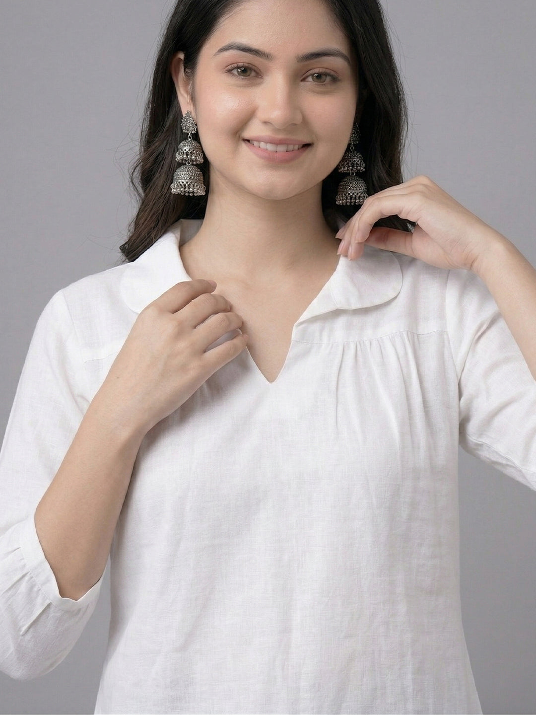 TrendiVastra Women Top Office Wear in Light Green top, modern design, fabric detail view