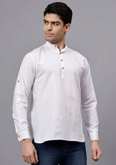 Men's Cotton Blend Slim Fit Short Kurta