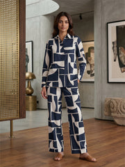 TrendiVastra Women Full Sleeve Co-Ord Set Casual Wear in Navy Blue co-ord set, modern design, full sleeve, front view