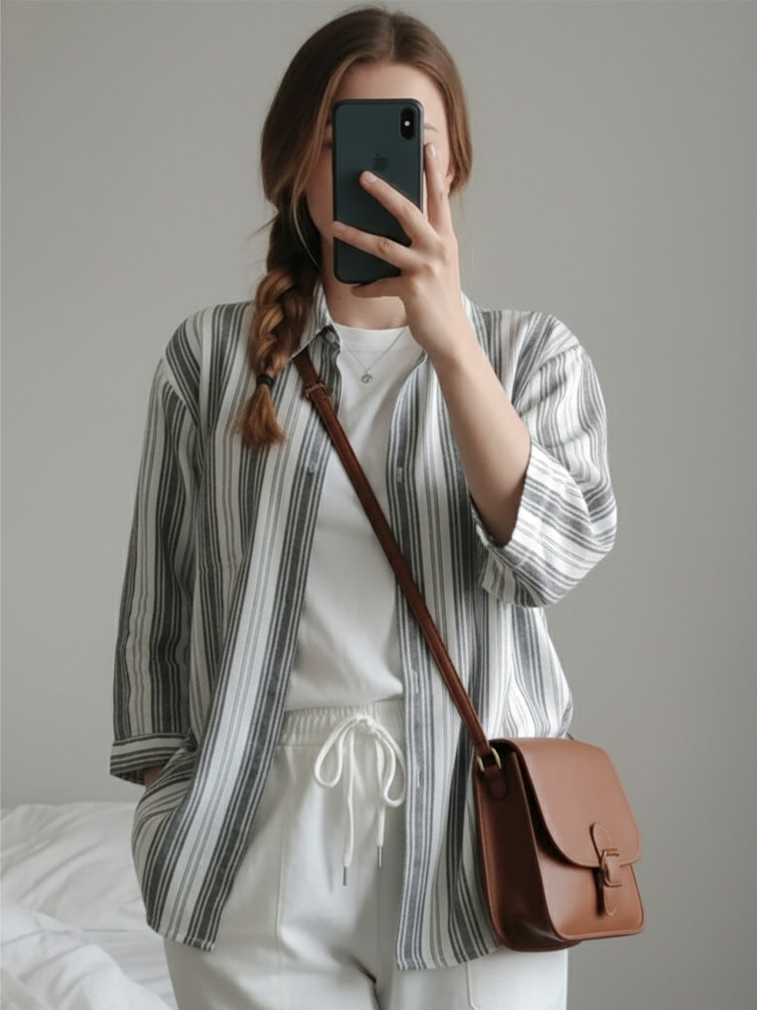 TrendiVastra Women Spread Collar Shirt Office Wear in Grey shirt, modern design, collar, look 6 view