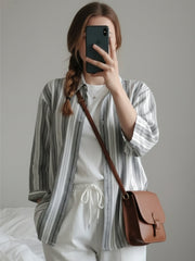 TrendiVastra Women Spread Collar Shirt Office Wear in Grey shirt, modern design, collar, look 6 view