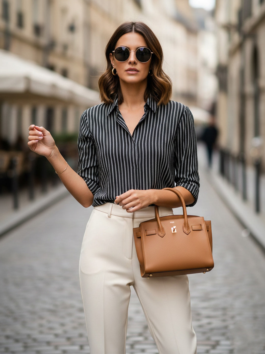 TrendiVastra Women Spread Collar Shirt Office Wear Style 1 in Black shirt, modern design, collar, front view