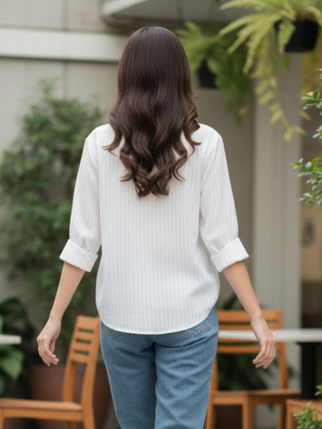 TrendiVastra Women Regular Fit Full Sleeve Shirt Collar Office Wear Style 1 in White shirt, modern design, full sleeve