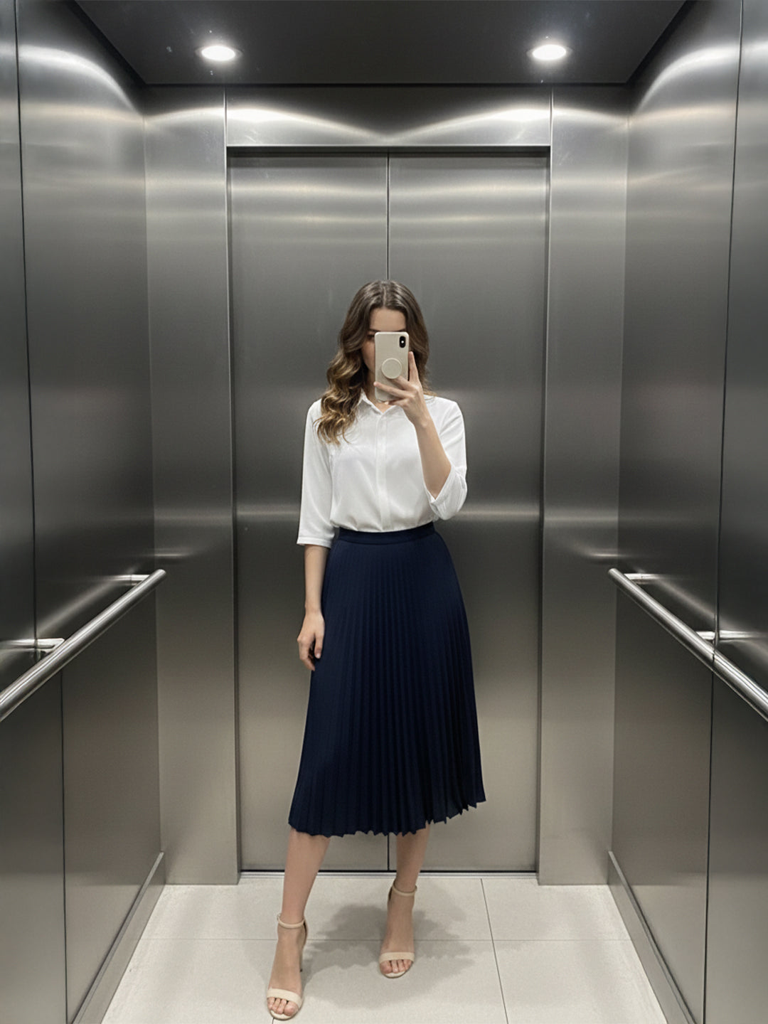 TrendiVastra Women Spread Collar Shirt Office Wear in White shirt, modern design, collar, fabric detail view