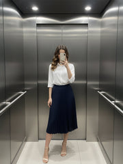 TrendiVastra Women Spread Collar Shirt Office Wear in White shirt, modern design, collar, fabric detail view