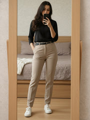TrendiVastra Women Spread Collar Shirt Office Wear in Black shirt, modern design, collar, look 6 view