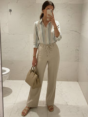 TrendiVastra Women Printed Spread Collar Shirt Office Wear in White shirt, printed design, collar, look 6 view