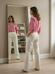 TrendiVastra Women Spread Collar Shirt Office Wear in Pink shirt, modern design, collar, look 7 view