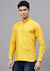 Men's Cotton Blend Slim Fit Short Kurta