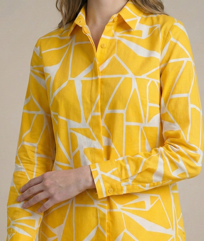 TrendiVastra Women Full Sleeve Co-Ord Set Casual Wear in Yellow co-ord set, modern design, full sleeve, style detail view