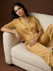 TrendiVastra Women Short Sleeve Co-Ord Set Casual Wear in Orange co-ord set, modern design, short sleeve, look 6 view