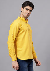 Men's Cotton Blend Slim Fit Short Kurta