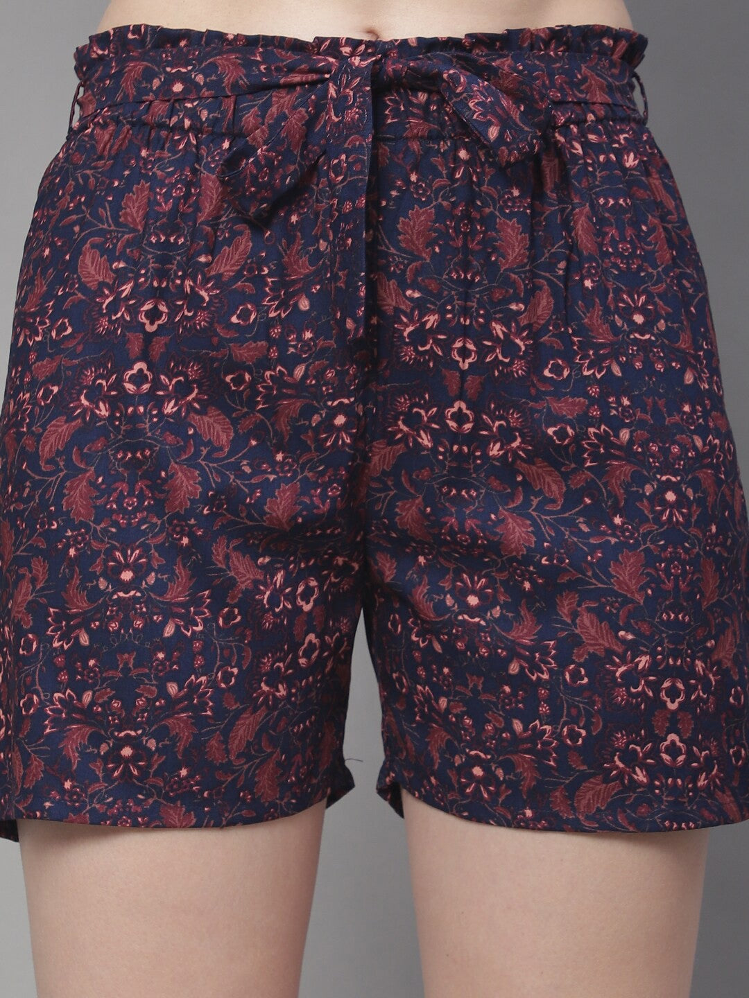TrendiVastra Women Floral Print Lounge Shorts Casual Wear Style 1 in Multicolor lounge shorts, floral print, side view